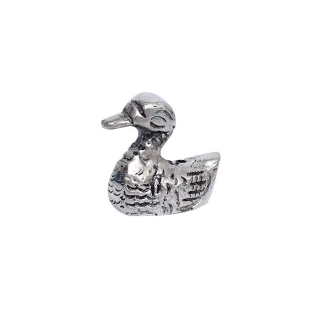 Silver Brass Miniature Duck Incense Stick Holder